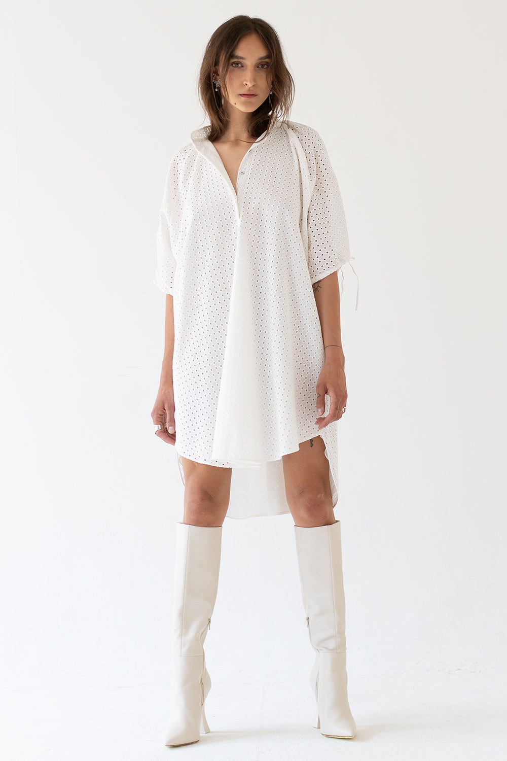DRESS "BALOON" MADEIRA - WHITE