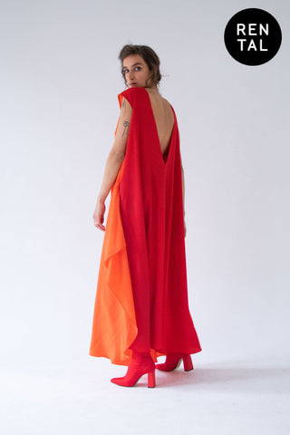 TIE WRAP MAXI DRESS TOUCH ME RED - RENTAL