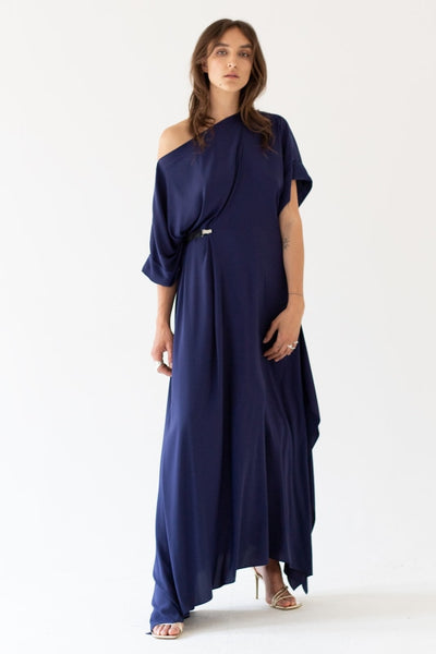 SILK DRESS KNOT - NAVY BLUE, GREEN