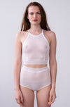 HIGH WAISTED BRIEF IN WHITE MESH