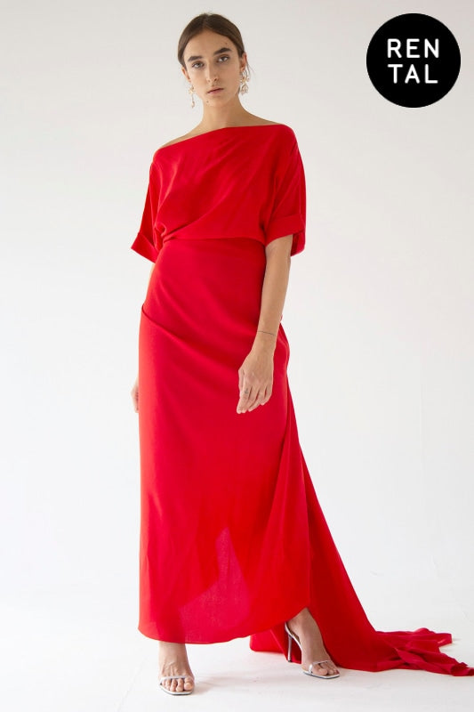 Dress Knot Maxi - Red Rental Red Dress