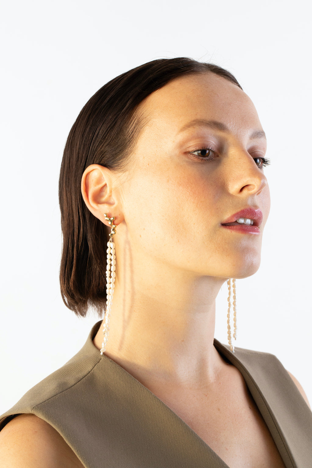 EARRINGS MIRRORS WITH PEARLS