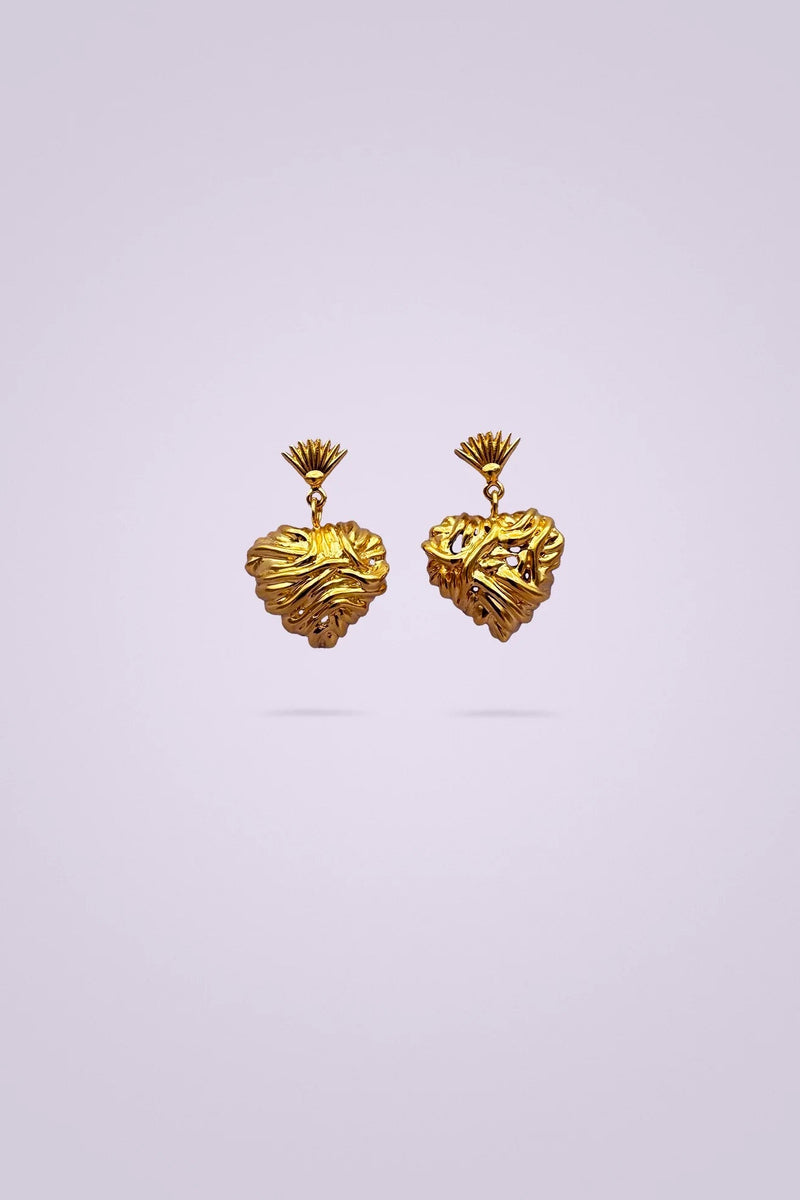 CROWNED HEART EARRINGS (Ag 925/1000)