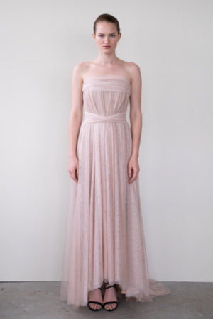 SEMITRANSPARENT DRESS - BEIGE - RENTAL