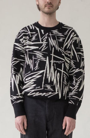 WOOL JUMPER "BLURR" (BLACK)
