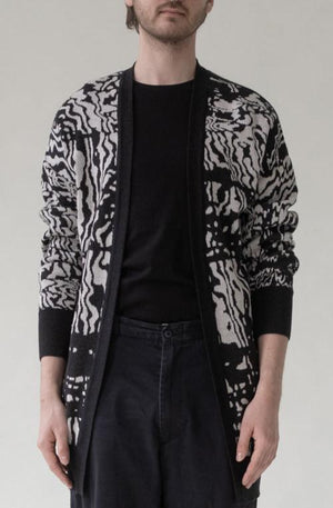 WOOL CARDIGAN "SURFACE" (BLUE)