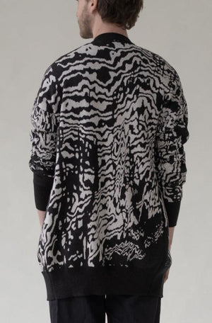 WOOL CARDIGAN "SURFACE" (BLUE)