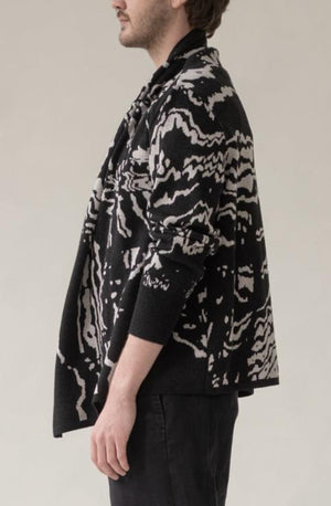 WOOL KIMONO SWEATER "SURFACE" (IVORY)