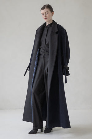 DOUBLE COLOUR CASHMERE COAT "DARK SKY"