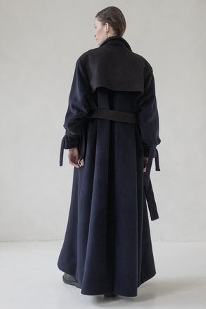 DOUBLE COLOUR CASHMERE COAT "DARK SKY"