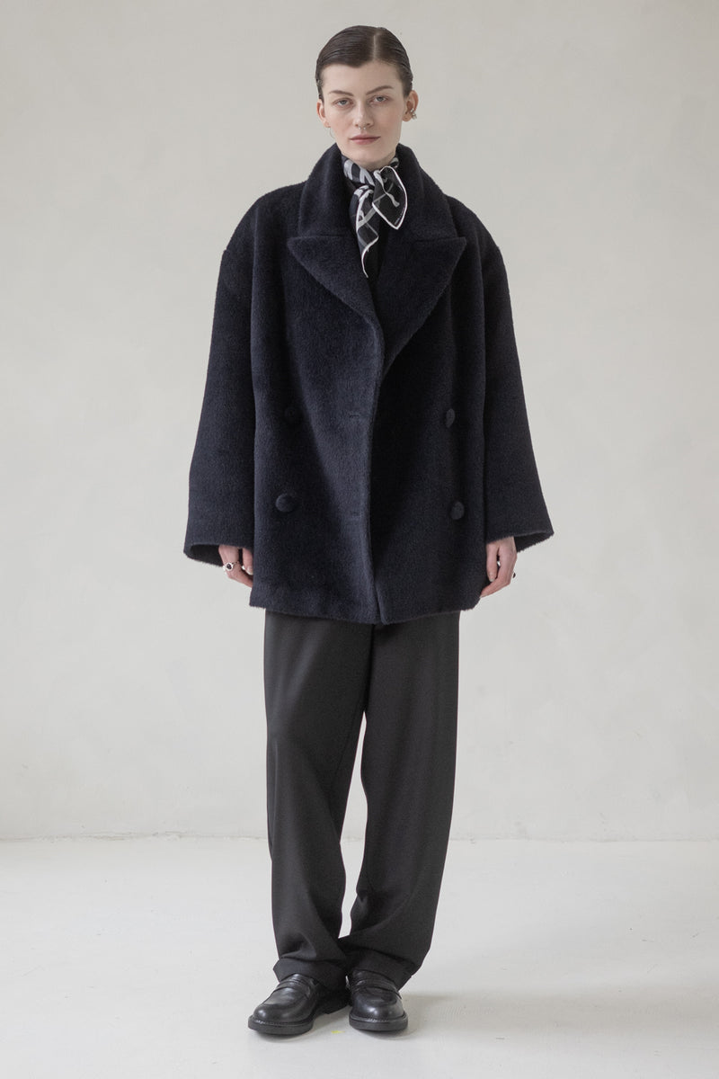 OVERSIZED CASHMERE COAT (NAVY BLUE)