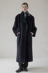 OVERSIZED CASHMERE COAT MAXI (NAVY BLUE)