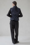 WOOL VEST WITH EMBROIDERY (NAVY BLUE)