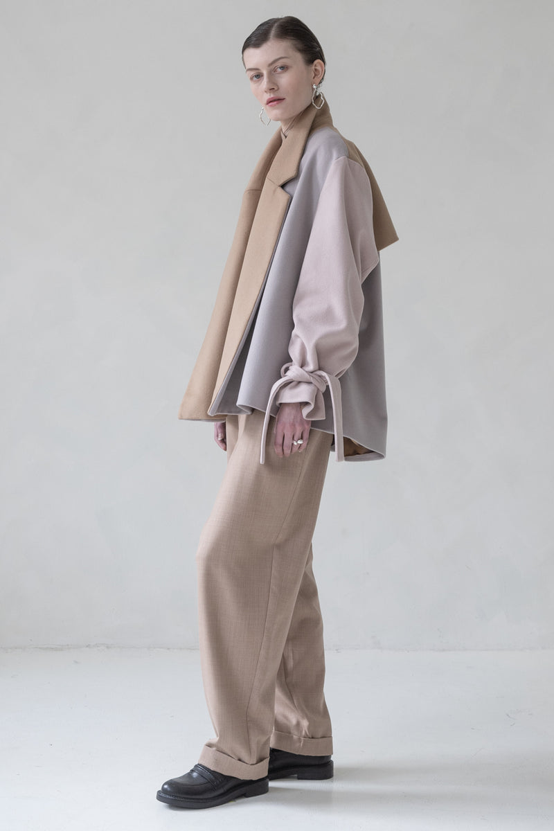 SHORT WOOL COAT "FOG"