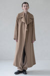 LONG WOOL TIE COAT (CAMEL)