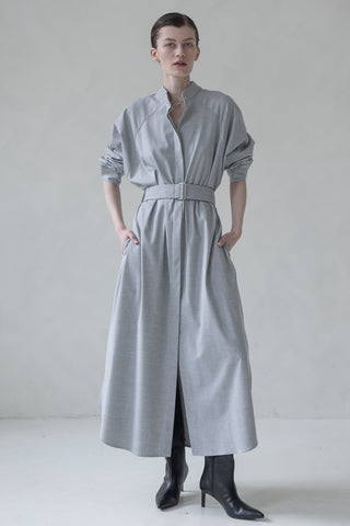 SILK MAXI DRESS WITH BELT