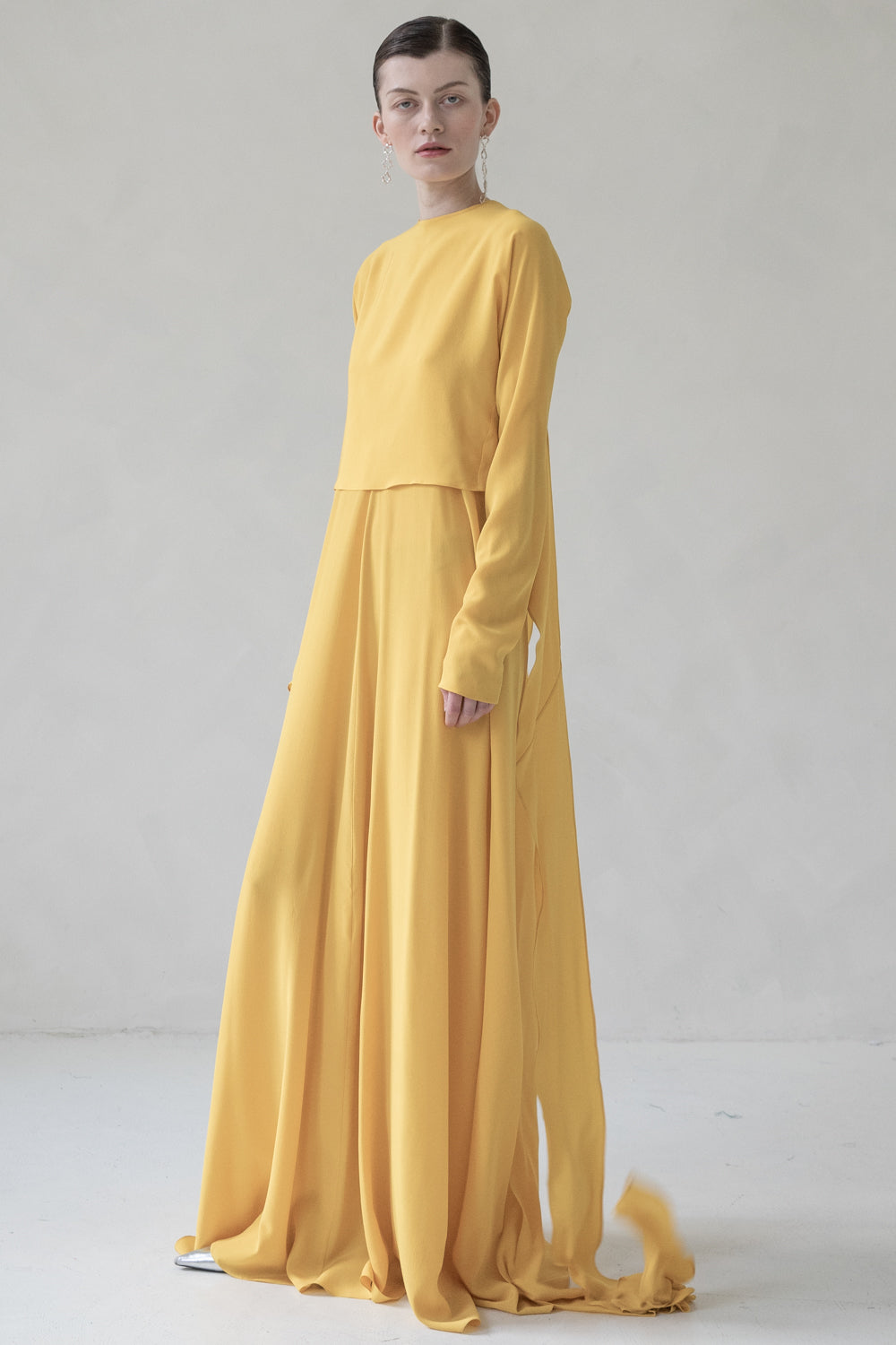 TWIN SET SILK MAXI DRESS (YELLOW)