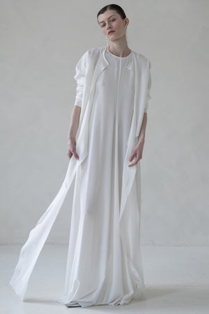 TWIN SET SILK MAXI DRESS (WHITE)