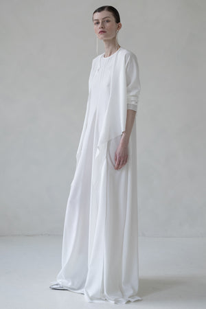 TWIN SET SILK MAXI DRESS (WHITE)