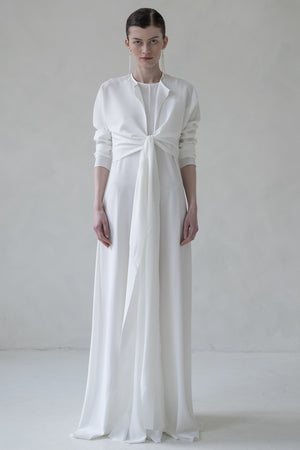 TWIN SET SILK MAXI DRESS (WHITE)