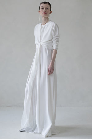 TWIN SET SILK MAXI DRESS (WHITE)