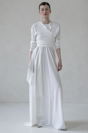 TWIN SET SILK MAXI DRESS (WHITE)