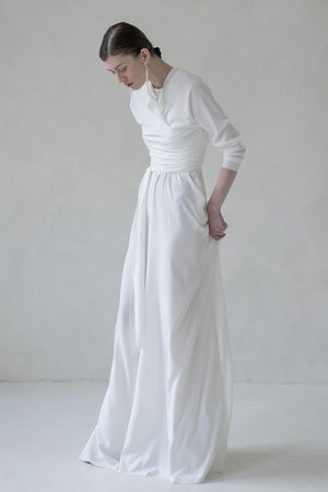 TWIN SET SILK MAXI DRESS (WHITE)