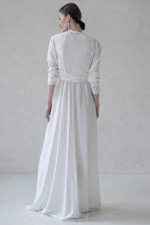 TWIN SET SILK MAXI DRESS (WHITE)