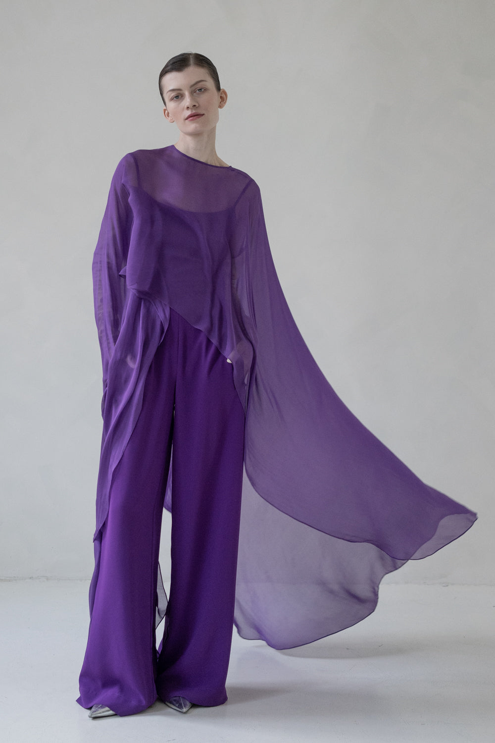 SILK CAPE (VIOLET,  RED)