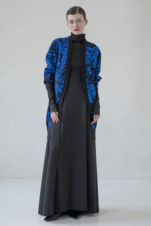 WOOL CARDIGAN "SURFACE" (BLUE)