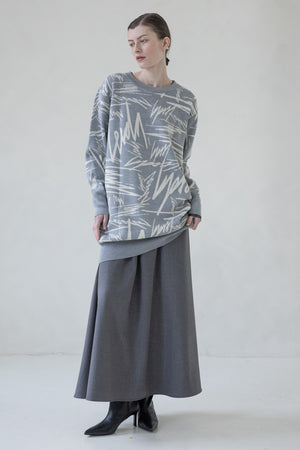 LONG WOOL JUMPER "BLURR" (GREY)