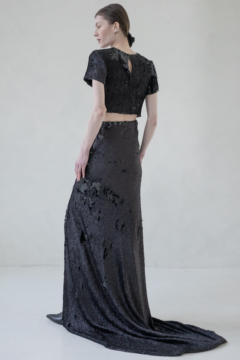 SEQUIN MAXI SKIRT & CROP TOP  - RENTAL