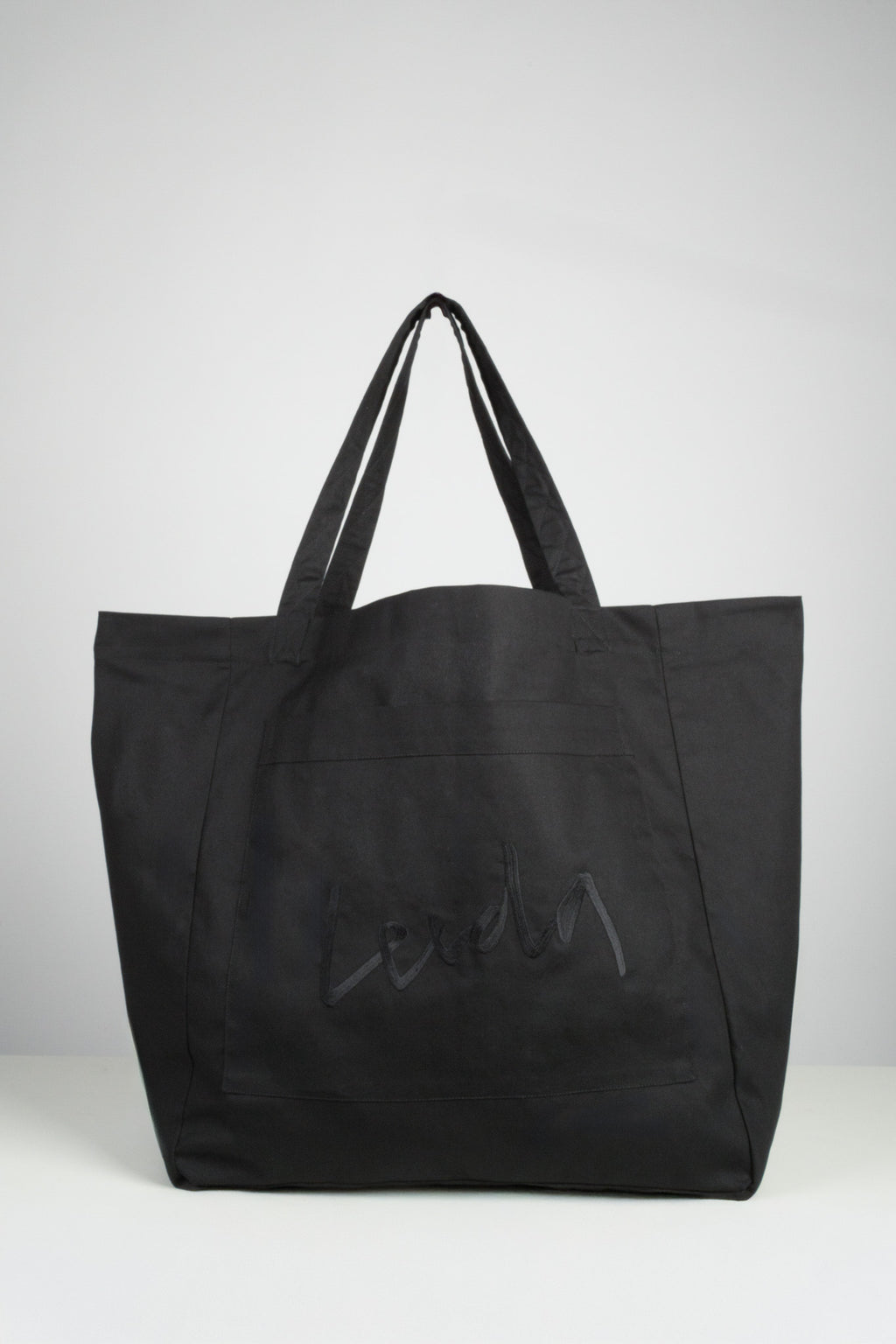 COTTON BAG - MAXI - BLACK, LOGO