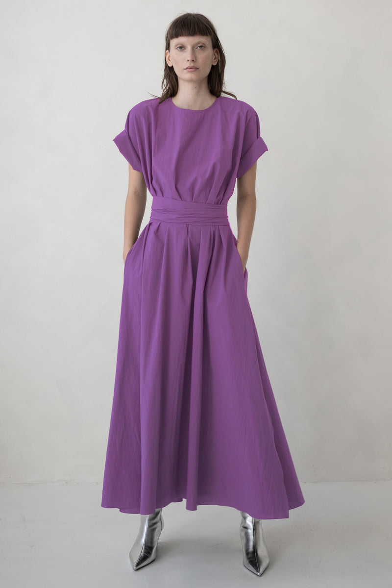 TIE DRESS MAXI OPEN BACK  (LILAC)