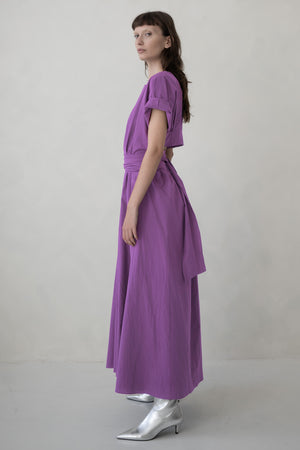 TIE DRESS MAXI OPEN BACK  (LILAC)