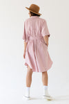 SHIRT DRESS WITH SHORT SLEEVES - PALE PINK
