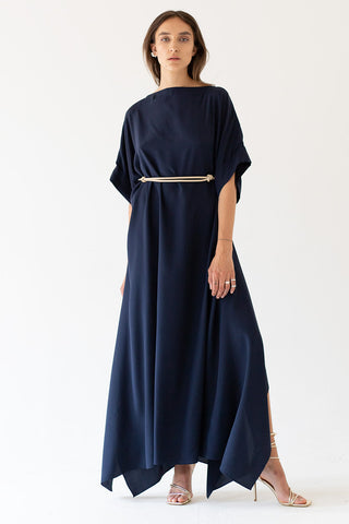 SHIRT DRESS WITH LONG SLEEVES - BLUE