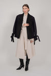 SHORT WOOL COAT "FOG" DARK