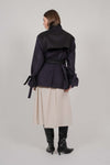SHORT WOOL COAT "FOG" DARK