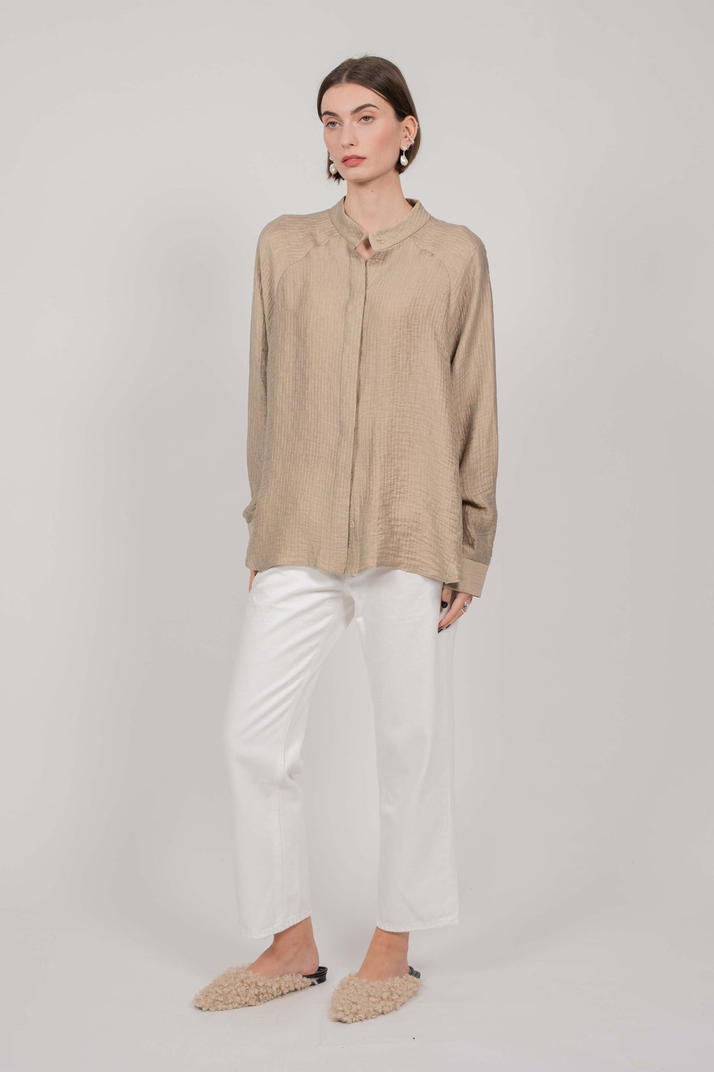 SHIRT VISCOSE BEIGE