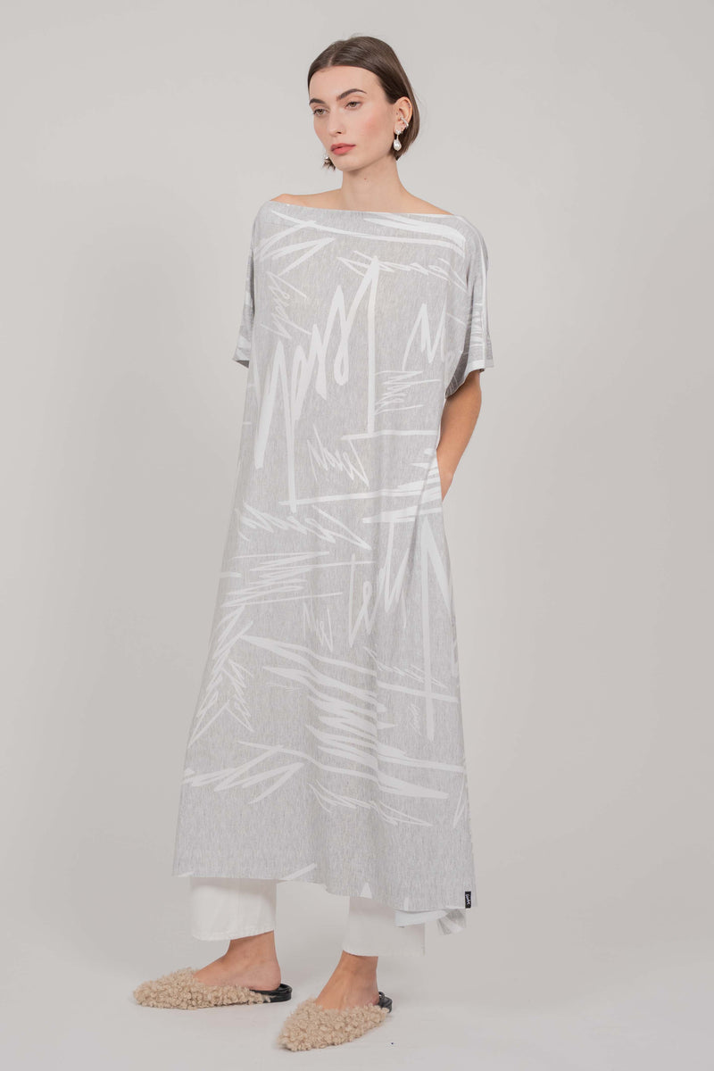 DRESS KNOT GREY PRINT