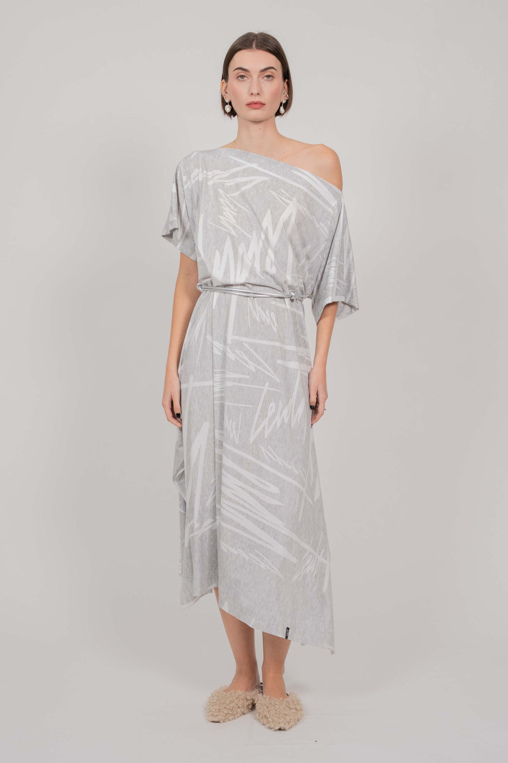 DRESS KNOT GREY PRINT