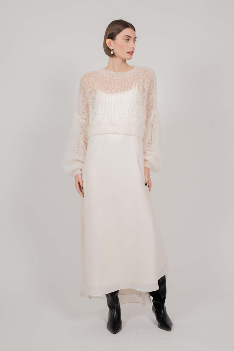 HAND-KNITED SWEATER  CLOUDS (IVORY)