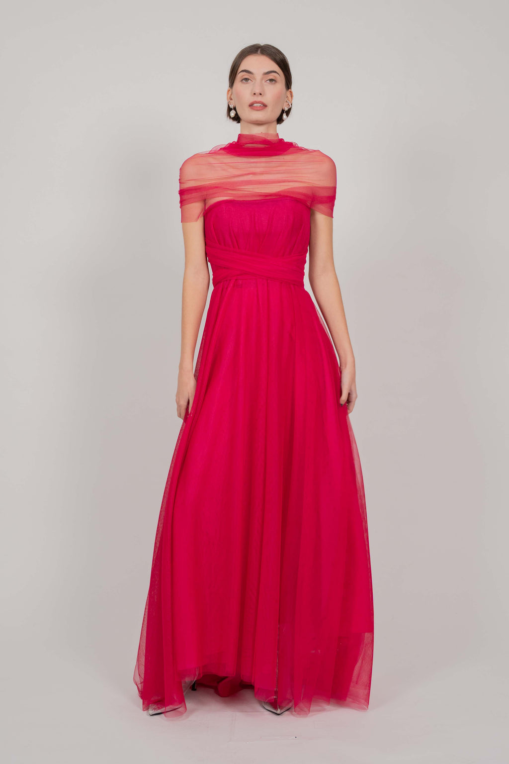 SEMITRANSPARENT DRESS (MAGENTA)
