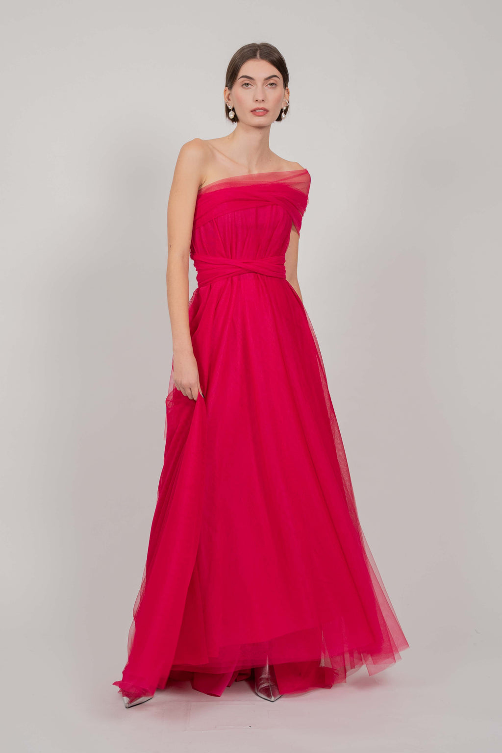 SEMITRANSPARENT DRESS (MAGENTA)