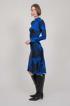 ELASTIC DRESS WITH LONG SLEEVES MINI (BLUE PRINT)