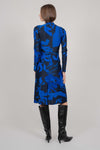 ELASTIC DRESS WITH LONG SLEEVES MINI (BLUE PRINT)