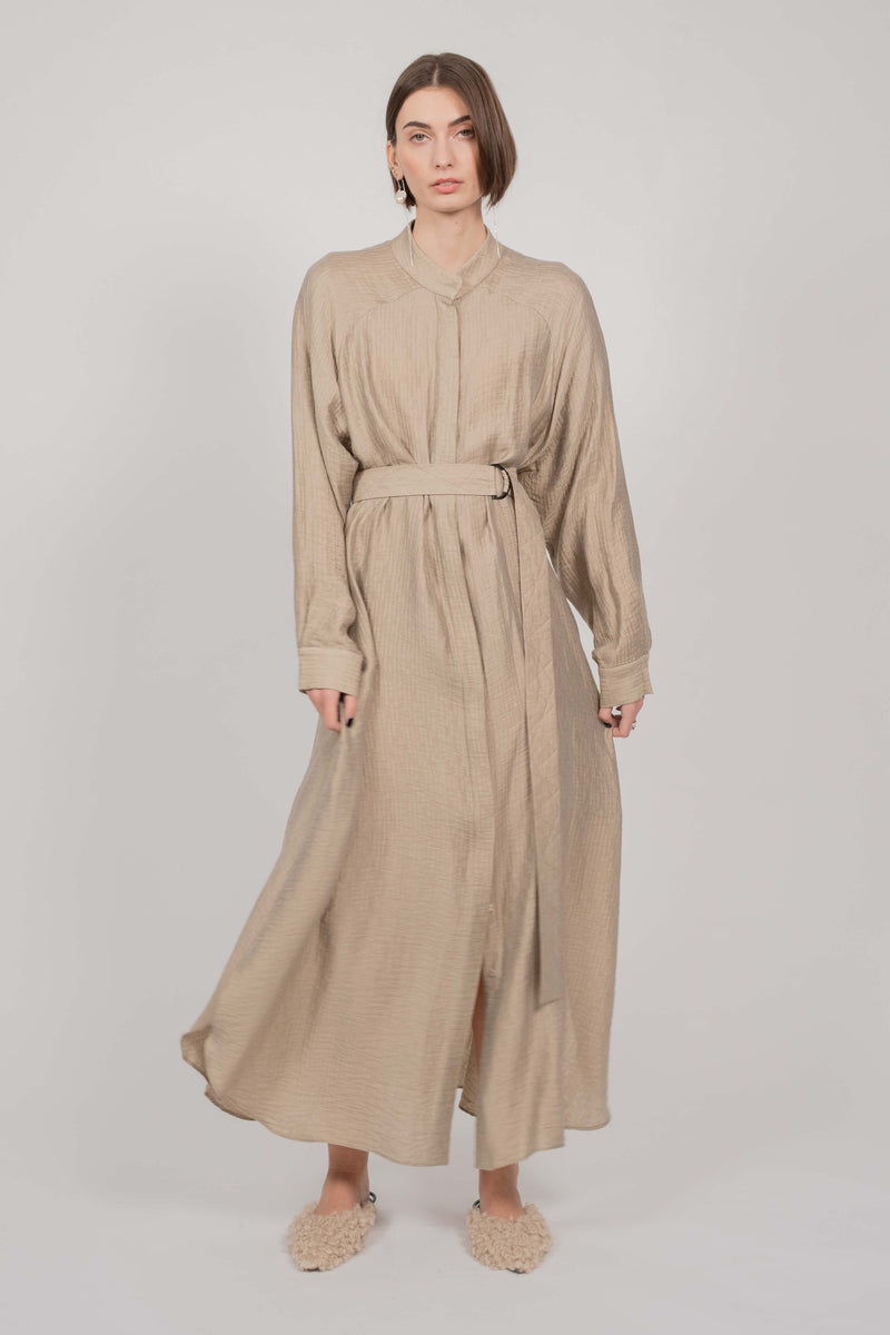 SHIRT DRESS MAXI (BEIGE)