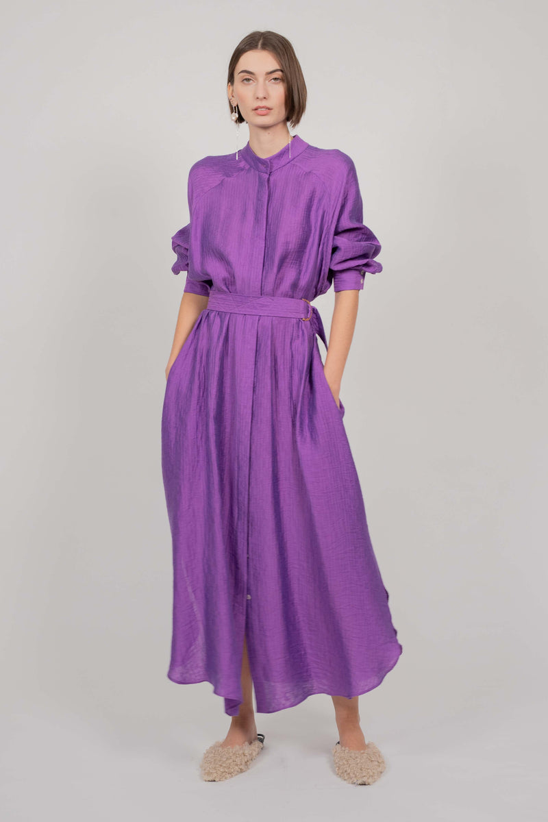 SHIRT DRESS MAXI (PURPLE)
