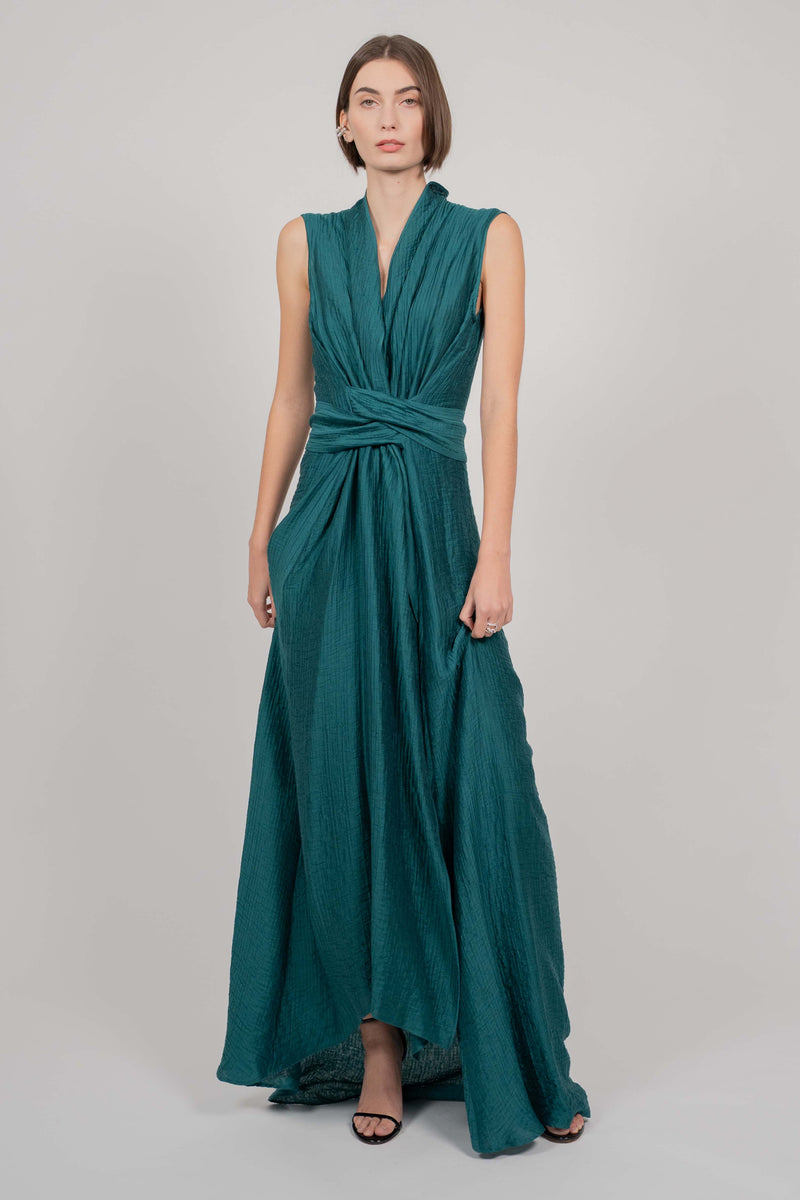 SUMMER ROBE DRESS MAXI (PEACOCK GREEN)